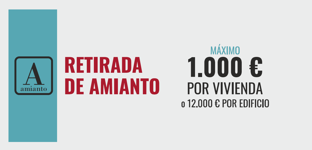 Podrá incrementarse la cuantía máxima hasta un máximo de 1.000 euros por vivienda o 12.000 euros por edificio objeto de rehabilitación, el que resulte superior, en el caso de que las actuaciones contemplen la retirada de elementos con amianto.