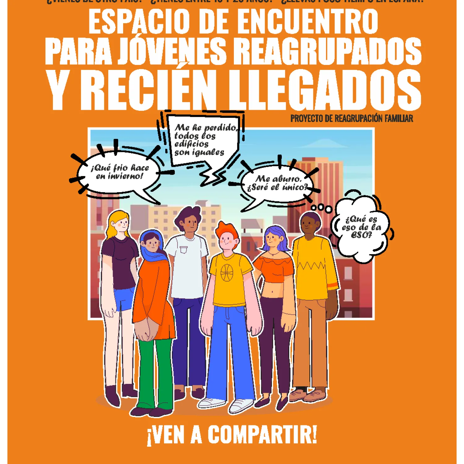 Imagen díptico espacio jóvenes reagruados