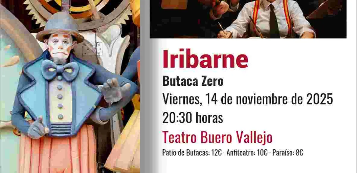 Teatro: Iribarne. ButacaZero   Viernes 14 de noviembre. 20:30h